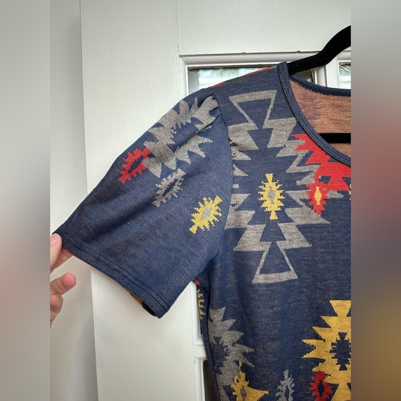 LuLaRoe Aztec Tribal Fit & Flare Amelia Dress Southwestern Jacquard Plus Size 2X - Picture 4 of 11